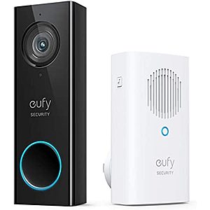 eufy Security, Wi-Fi Video Doorbell, 2K Resolution, No Monthly Fees, Local Storage, 2-Way Audio, Free Wireless Chime-Requires Existing Doorbell Wires $109.99