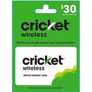 All PrePaid Wireless Refill Cards including Cricket 10% Off Target