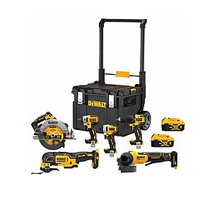 $499, (THIS IS ALL BRUSHLESS) DeWalt 20-Volt MAX Lithium-Ion Cordless Brushless Combo Kit (6-Tool) with ToughSystem, (2) 4.0Ah Batteries and Charger