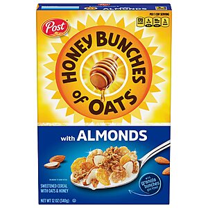 12-Oz Honey Bunches of Oats w/ Almonds Cereal $1.84 w/ S&S + Free Shipping w/ Prime or on $25+