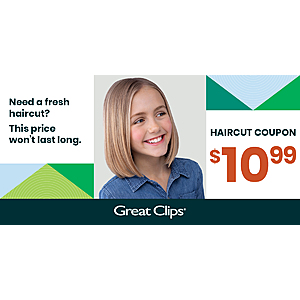 Great Clips haircut coupon $10.99 at various locations