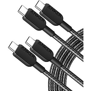 Anker 310 USB C to USB C Cable (6ft , 2 Pack) $7.99