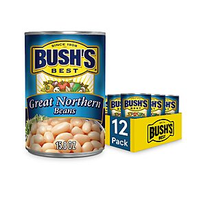 12-Pack 15.8-Oz Bush's Best Great Northern Beans Cans $11.40 w/ S&S + Free Shipping w/ Prime or on orders over $35