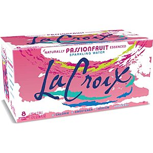 8-Pack 12-Oz LaCroix Naturally Sparkling Water (Passionfruit) $2.50