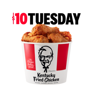 Select KFC Restaurants: 8-Piece Fried Chicken Bucket (Drums & Thighs) $10 (Tuesdays only, Online or via App)