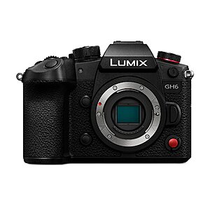 Panasonic LUMIX GH6, 25.2MP Mirrorless Micro Four Thirds Camera with Unlimited C4K/4K 4:2:2 10-bit Video Recording, 7.5-Stop 5-Axis Dual Image Stabiliz - $1297