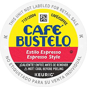 Café Bustelo Espresso Style Dark Roast Coffee, 72 Keurig K-Cup Pods $19.41