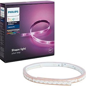 Philips Hue White & Color Ambiance LightStrip Plus Dimmable LED Smart Light + $10 Best Buy Gift Card $59.99 & More + Free Shipping