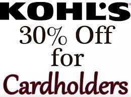 Kohl's Cardholders: Coupon for Additional Savings 30% Off + Free S/H