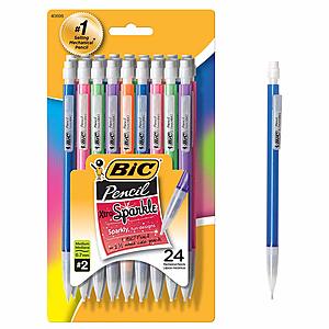 BIC Writing Supplies: 24-Count BIC Xtra-Sparkle Mechanical Pencils (Medium Point, 0.7 mm) $1.79, 18-Count BIC BU3 Grip Retractable Ball Pens $2.60 & More + Free Shipping