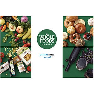 Amazon Prime Members: Spend $10+ at Whole Foods/Prime Now & Get $10 Credit (To Spend on Amazon Prime Day)