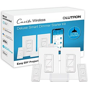 Lutron Caseta Smart Light Dimmer Kit with Bridge and 3-Way Remotes - $132 w/ FS $131.9