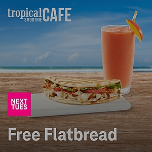 T-Mobile Tuesdays app users 9/19/23: Free Tropical Smoothie Cafe flatbread, $5 Blaze Pizza credit, $19.99 Sam's Club membership, 40% off Forever 21, 15 cent Shell gas discount*