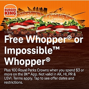 T-Mobile Tuesdays app users 10/31/23: Free Whopper or Impossible Whopper*, 30% off Crocs, free personalized Mug*, $20 of D&B game play for $12, 15 cent Shell Gas discount*