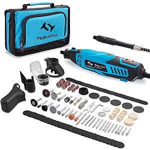 Tilswall Rotary Tool Kit 160W with 6-Level Variable Speed 145pcs Accessories Electric Drill Set for Crafting Projects and DIY Creations Amazon Prime 20% off X 2 for 40% off $27.59