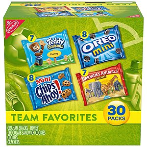 30-Pack Nabisco Team Favorites Cookies & Crackers Variety Pack $6 & More w/ S&S
