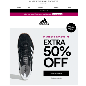 Savings on Select adidas Apparel, Shoes, and Accessories 50% Off + Free Shipping