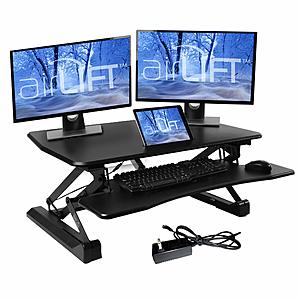 Seville Classics AIRLIFT 35.4" Electric Height Adjustable Standing Desk Converter Workstation with USB Charger, $209.99 AC shipped free