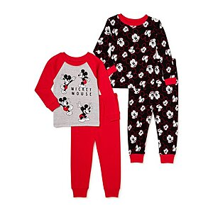 4-Piece Little Boys' Pajama Set (Mickey Mouse or Paw Patrol) $10