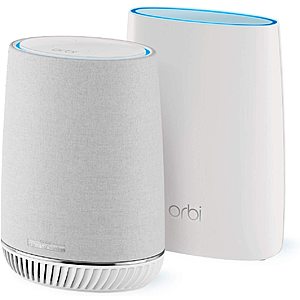 NETGEAR Orbi Mesh WiFi System with Orbi Voice Smart Speaker (RBK50V) $179.99