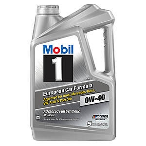 5-Quart Mobil 1 Advanced Full Synthetic High Mileage (5W-30) $19.50 & More + Free S&H on $35+
