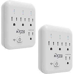 Smart plug, KMC 4 Outlet Energy Monitoring Wifi Outlet (2 pack)  on Amazon $19
