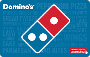 Buy a $20 Domino’s Card get a Free $5 Domino’s Gift Card. Promo Code: PIZZA5
