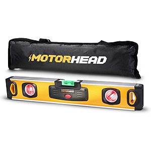MOTORHEAD Smart LED Digital Torpedo Bubble Levels (12”, 16” & 24” Sizes) w/ Batteries, Case Included $14.99-$24.99 + Free Shipping