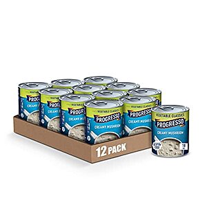 12-Pack 18-Oz Progresso Vegetable Classics Soup (Creamy Mushroom) $15.03 w/ S&S + Free Shipping w/ Prime or on $25+