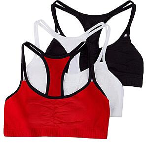 3-Pack Fruit of the Loom Women's Spaghetti Strap Cotton Sports Bras $8.45
