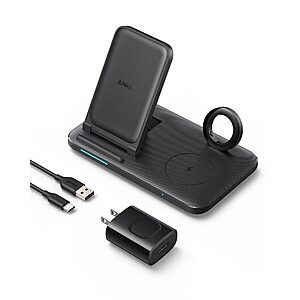 Anker Foldable 3-in-1 Wireless Charging Station w/ Adapter $20 + Free Shipping w/ Prime or on $25+