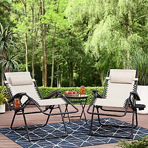 2-Count Mainstays Outdoor Zero Gravity Lounge Chairs (Tan or Red) $64 + Free Shipping