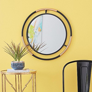 StyleWell: 24" Round Black & Gold Modern Accent Mirror $31.39, 30" x 14" Rectangle Antiqued Classic Mirror $35.89, More + Free Shipping