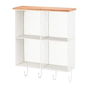 StyleWell Metal Wall-Mount Storage Shelf w/ 4 Hooks & Cubbies (White or Steel Blue) $24.52 + Free Shipping