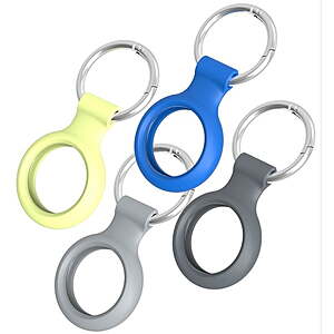 4-Count onn. Protective Silicone Holders w/ Carabiner-Style Ring for Apple AirTag (Multi-Colors) $1 + Free Store Pick Up at Walmart