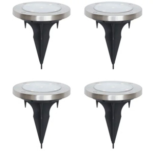 4-Count Mainstays Solar Powered Stainless Steel LED Landscape Disc Lights (12-Lumen) $10 + Free S&H w/ Walmart+ or $35+