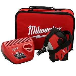 Milwaukee M12 12-Volt Lithium-Ion Cordless Palm Nailer Kit w/ One 1.5Ah Battery, Charger and Tool Bag $99 + Free Shipping