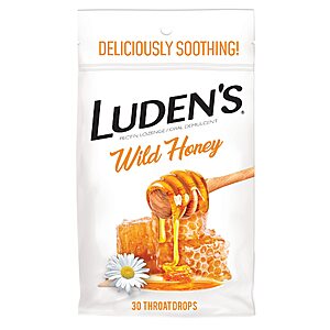 30-Count Luden's Soothing Throat Drops: Wild Honey or Honey Licorice $1.35 w/ S&S + Free Shipping w/ Prime or on $35+