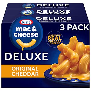 3-Packs 14-Oz Kraft Mac & Cheese Deluxe (Original Cheddar) $5.77 ($1.92 each) + Free Shipping w/ Prime or on $35+