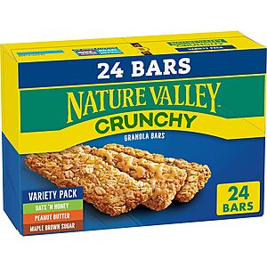 12-Packs 24-Bars Nature Valley Crunchy Granola Bars (Variety Pack) $2.80 w/ Subscribe & Save