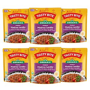 6-Packs 10-Oz Tasty Bite Organic Madras Lentils Ready-to-Eat Entree Pouch $13.37 ($2.23 each) + Free Shipping w/ Prime or on $35+