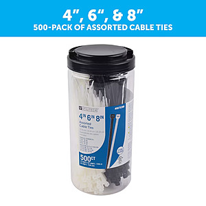 Utilitech Multiple Sizes Nylon Zip Ties with Uv Protection (500-Pack) - $3.97 + Free Store Pickup