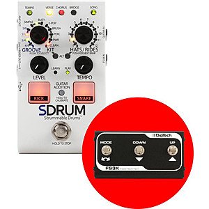 Digitech Sdrum Auto Drummer Pedal $99.95 with Free FS3X Footswitch included (FS) Sweetwater.com