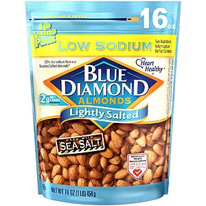 16oz. Blue Diamond Almonds (Lightly Salted) $5.25 w/ Subscribe & Save
