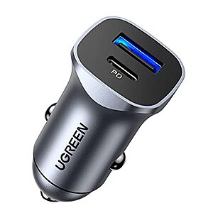 UGREEN USB C Car Charger (24w Total), PD 3.0 20W & QC18W Fast Car Charger - $8.49 after $2 clip/save coupon w/ Free Prime Ship