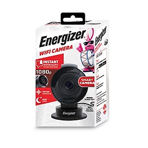 Energizer Smart Wi-Fi Black Security Camera, 1080P Full HD, USB, Indoor use Cloud/Micro-SD Card Support ($16.88 w/ Free Walmart + Ship or Pickup In-Store)