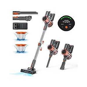 KOHE Cordless Vacuum Cleaner with LED Display, 6-in-1 Lightweight Stick Vacuum,45 Mins Max Runtime,2200 mAh Battery // $64.99 w Free Prime Ship - Woot