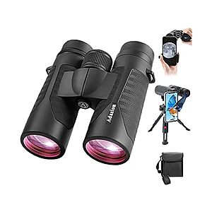 Adasion 12x42 HD Binoculars w/ Case, Tripod, and Universal Phone Adapter  ($14.99 w/ Free Prime Ship from Woot)