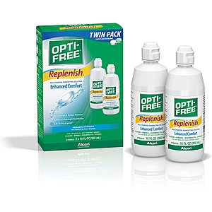 Alcon Opti-Free Replenish Multi-Purpose Disinfecting Solution with Lens Case, 10 Fl Oz Each, Twin Pack  (purchase 2 with S&S 15% disco & $5 coupon = $20.48 for 4 bottles)