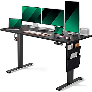 Marsail 55" x 24" Adjustable Height Electric Standing Desk with Storage $129.30 + Free Shipping